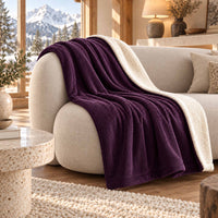 Pléd Veilbhit Iomair Corcra úibergín Déthaobhach Sherpa – 180×140 cm