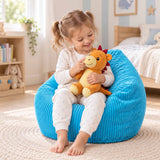 Sky Blue Corduroy Children's Pear-Shaped Bean Bag