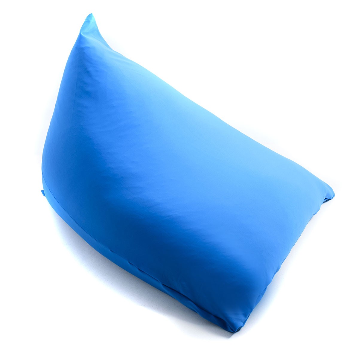 Pouf Berlingot Stretch Bleu en tissu ultra souple, forme berlingot géant intérieur BiG52, assise relax