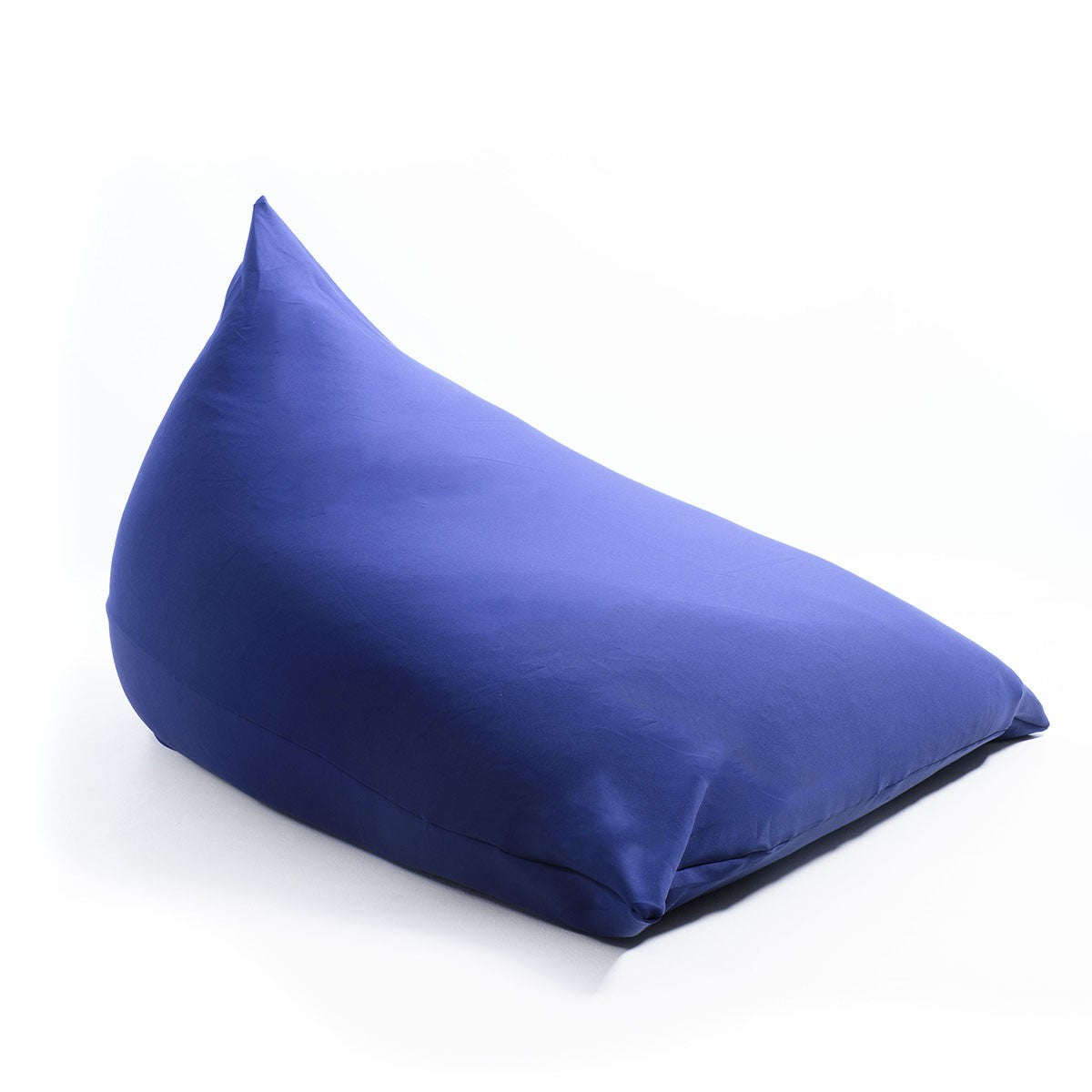 Pouf géant berlingot bleu marine stretch intérieur, grand pouf moelleux BiG52 en tissu stretch pour salon ou chambre