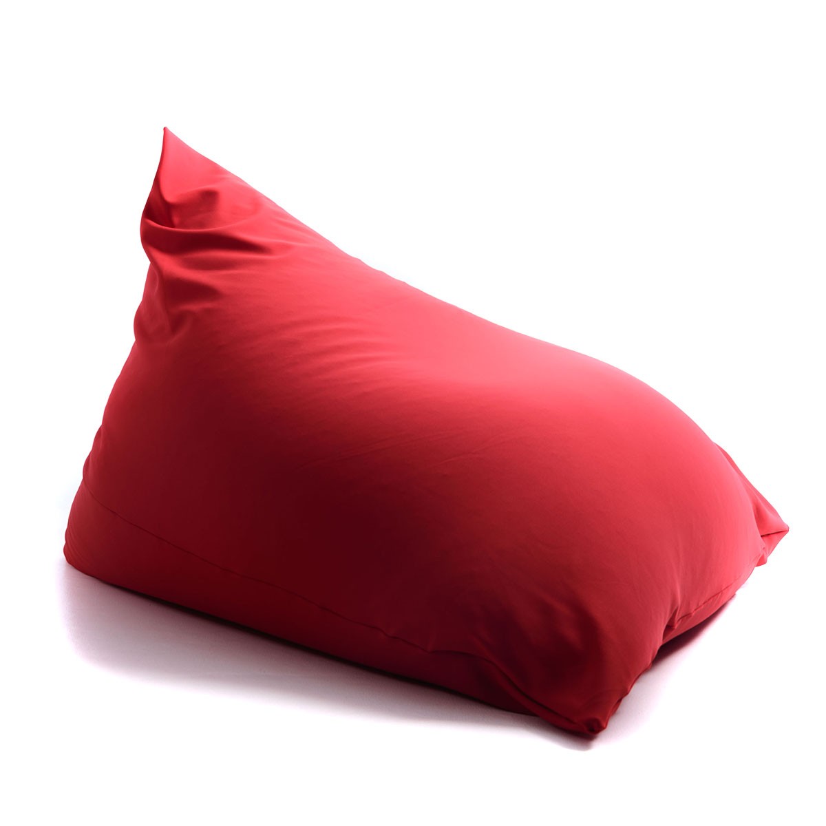 Pouf Berlingot Stretch Rouge, pouf géant intérieur en tissu ultra souple, forme berlingot pour salon ou chambre