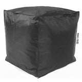 Pouf Cube Anthracite, housse déhoussable, assise confortable en billes de polystyrène haute densité, design cube