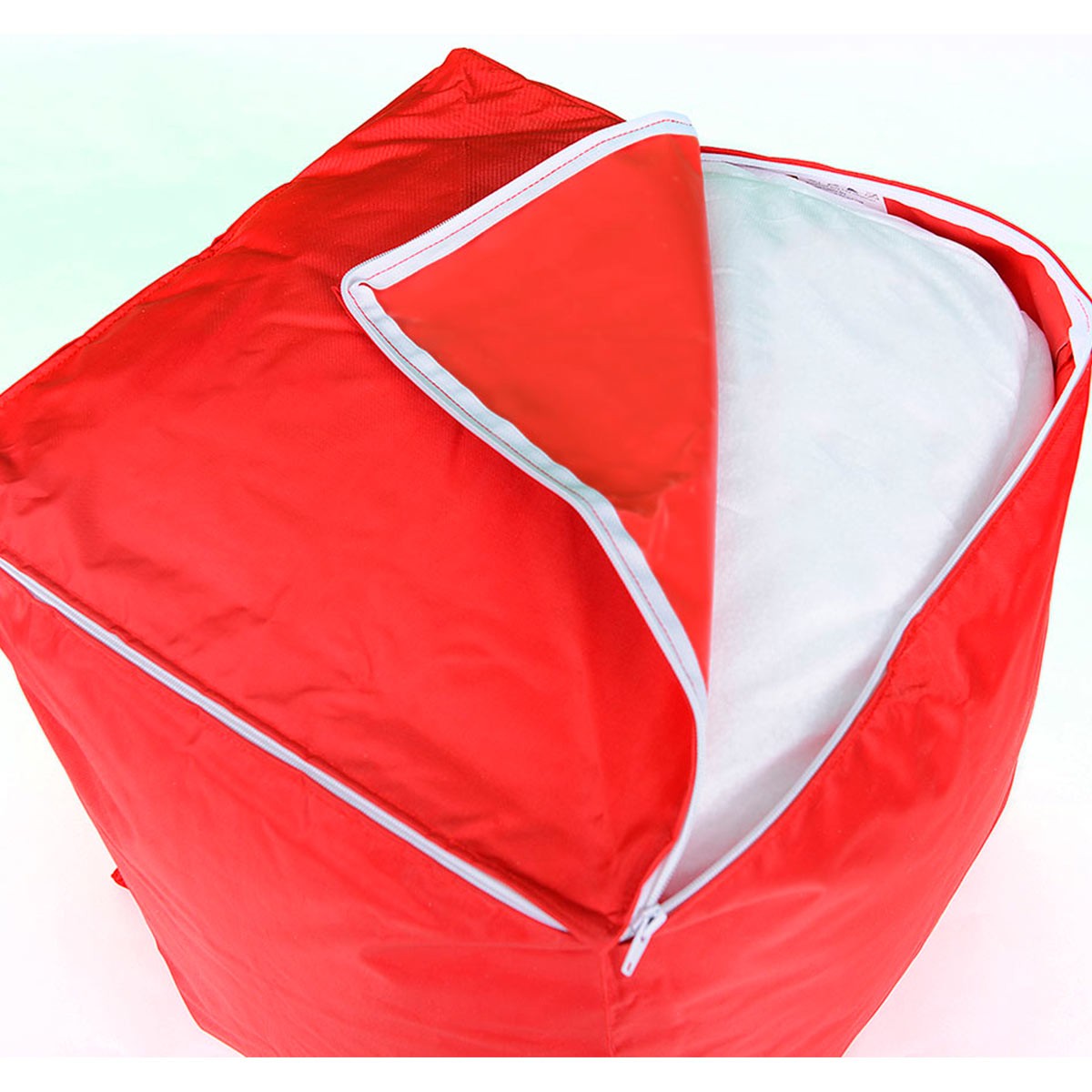 Alt Tag: Pouf Cube Rouge Big52, housse déhoussable, assise confortable en billes de polystyrène, pour intérieur et extérieur