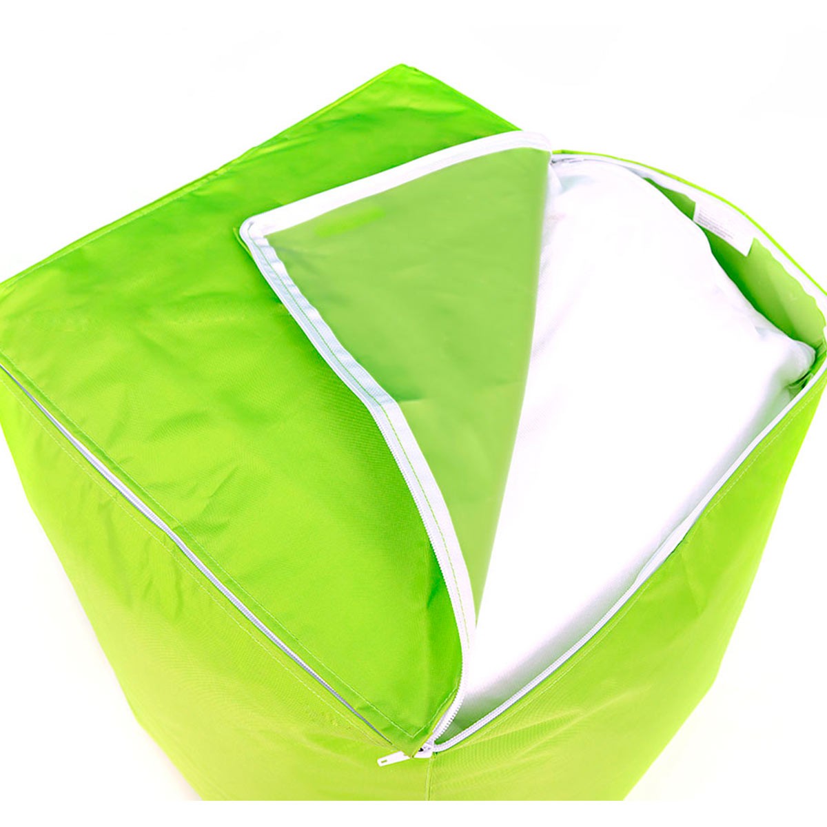 Pouf Cube Vert Lime BiG52 avec housse déhoussable et fermeture éclair, assise confortable pour intérieur et extérieur