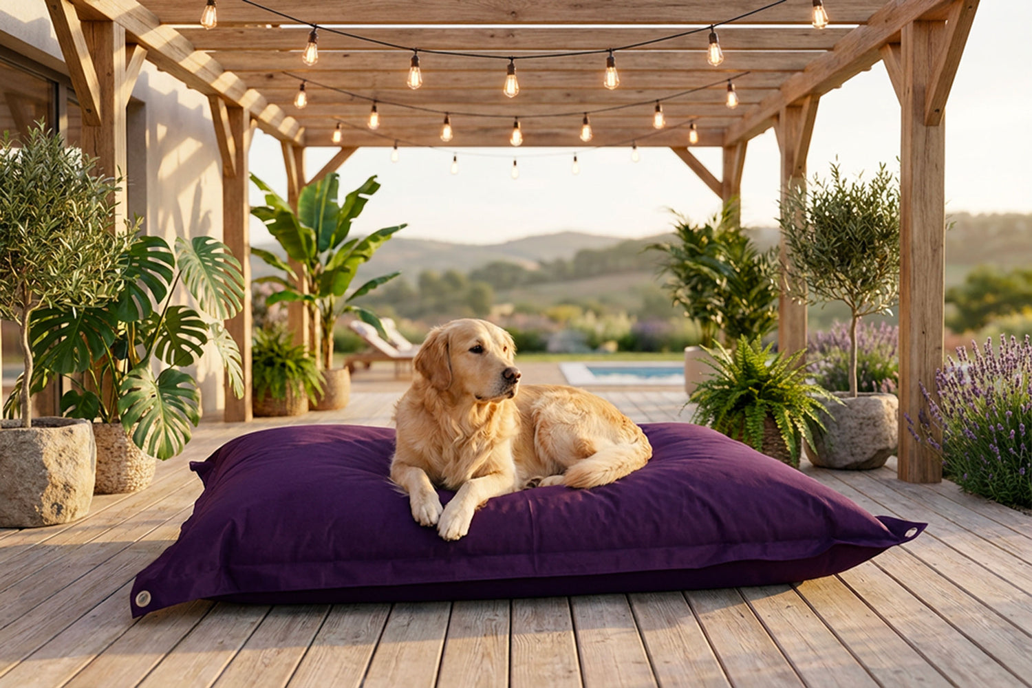 Outdoor Pouf Eggplant IRON RAW