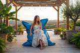 Pouf Extérieur Bleu Turquoise IRON RAW