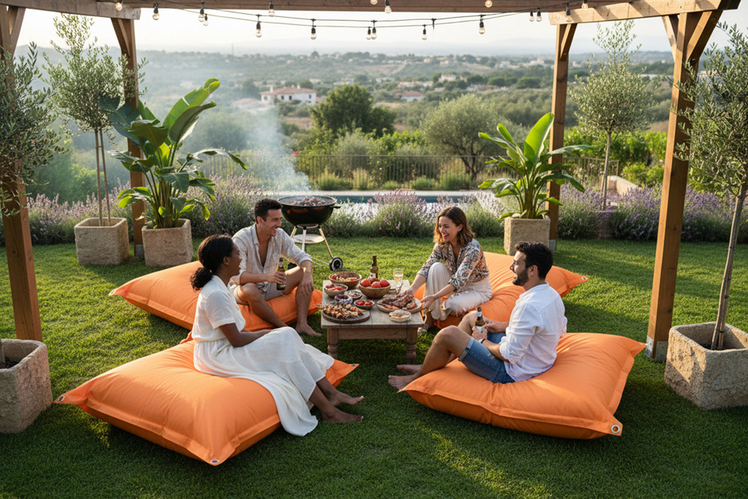 Outdoor Pouf Orange IRON RAW