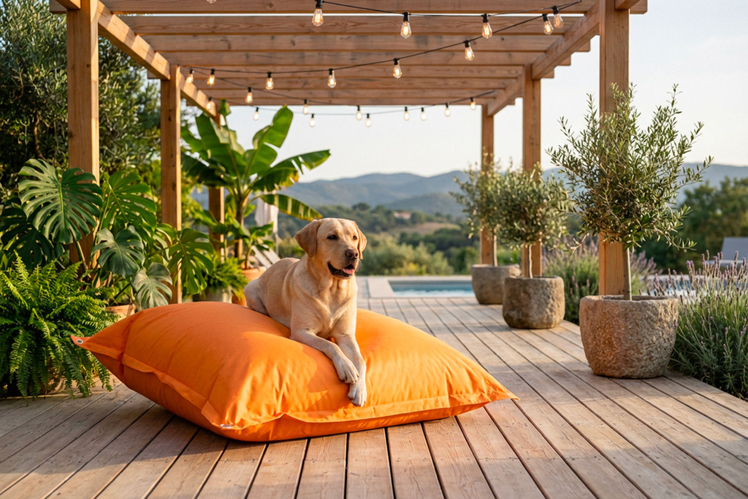 Outdoor Pouf Orange IRON RAW
