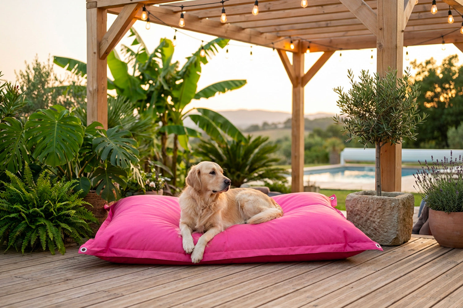 Outdoor Pink Pouf IRON RAW