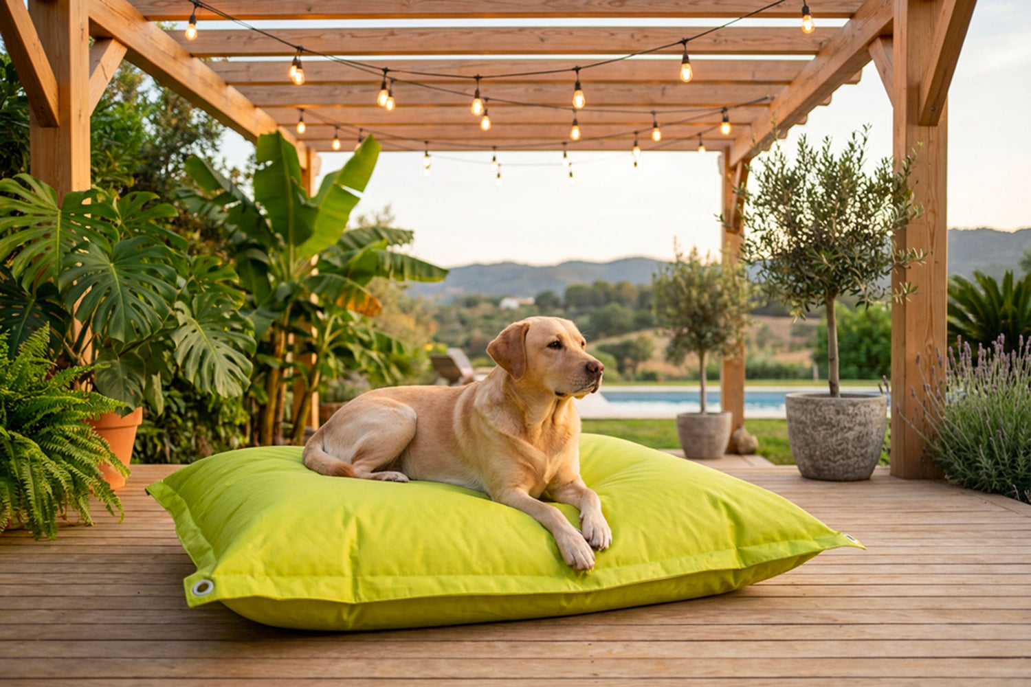 Pouf Extérieur Vert Lime IRON RAW