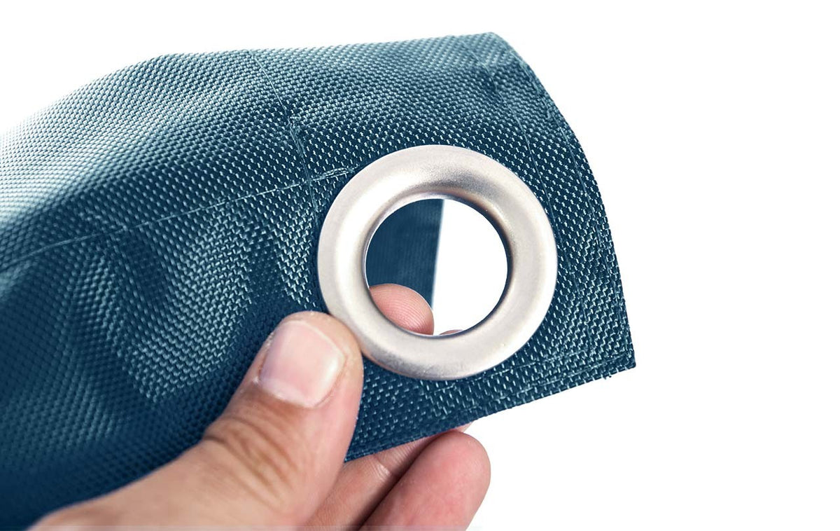 Pouf Extérieur Pétrole IRON RAW - détail de l’œillet de fixation, tissu extérieur robuste pour usage extérieur XXL