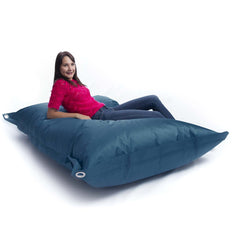 Pouf Extérieur Pétrole IRON RAW géant XXL 170 x 130 cm pour détente outdoor, design robuste et élégant