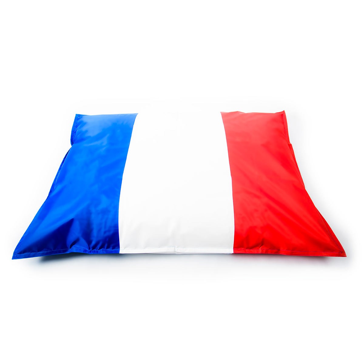 Pouf Drapeau Français, pouf géant déhoussable aux couleurs bleu blanc rouge, coussin rembourré billes polystyrène