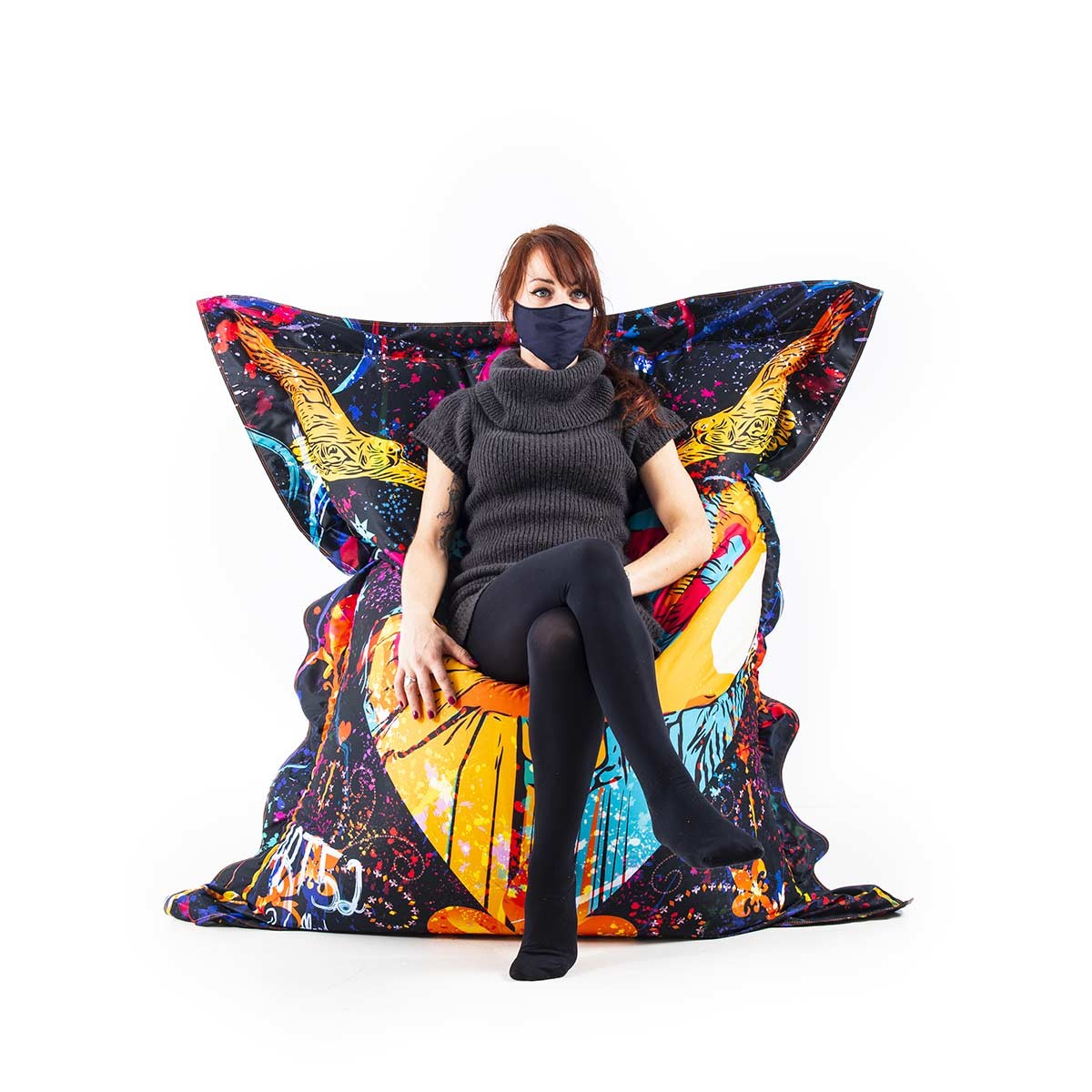 Alt Tag: Pouf Géant ART52® - Amour, pouf XXL imprimé haute qualité, série limitée signée Benjamin Cupillard, Made in France
