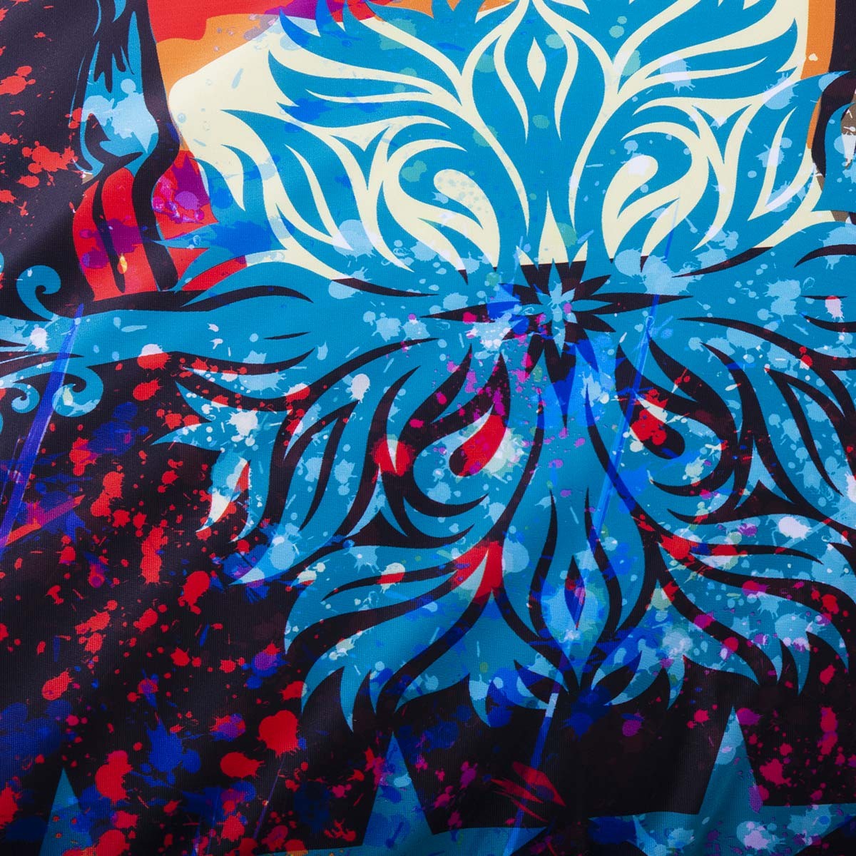 Pouf Géant ART52® - Ange : imprimé haute qualité effet graffiti, couleurs bleu, blanc et rouge, œuvre signée Benjamin Cupillard