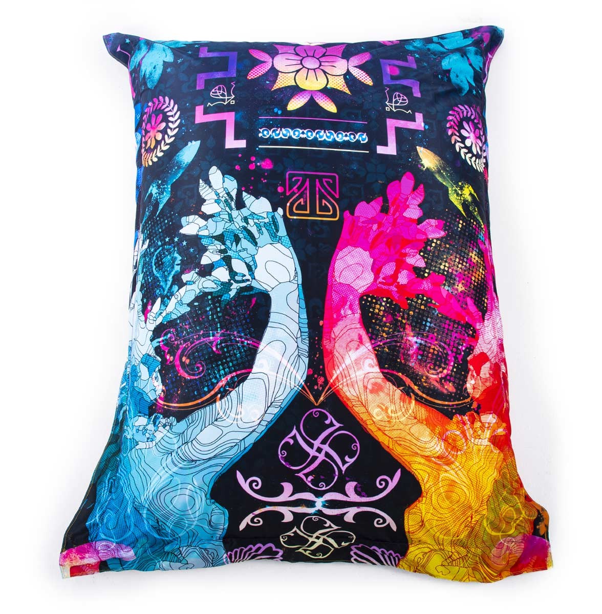 Pouf Géant ART52® - Gods And Humans, coussin géant imprimé haute qualité, œuvre Benjamin Cupillard, série limitée signée
