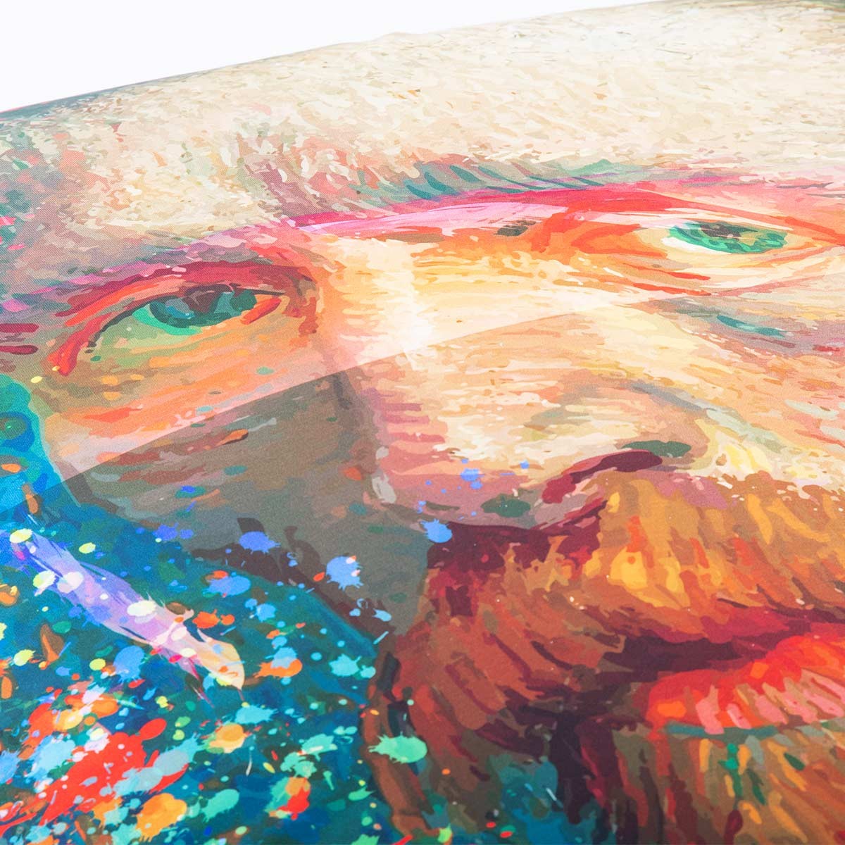 Alt Tag: Pouf Géant ART52® - Van Gogh POP II, tissu imprimé haute qualité, teinture dans la masse, série limitée signée