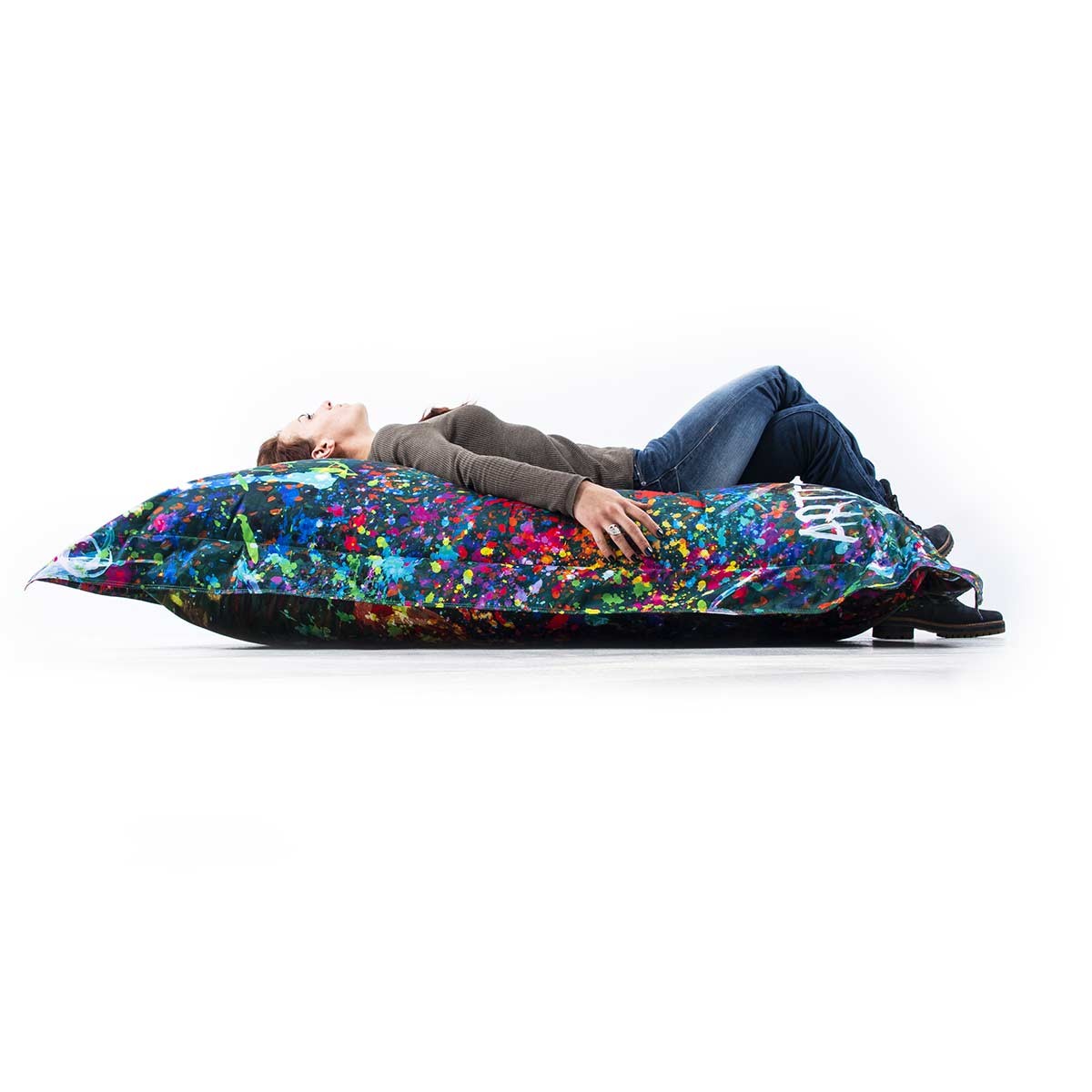 Pouf Géant ART52® - Van Gogh POP II, housse imprimée multi-couleurs pour assise design grand format