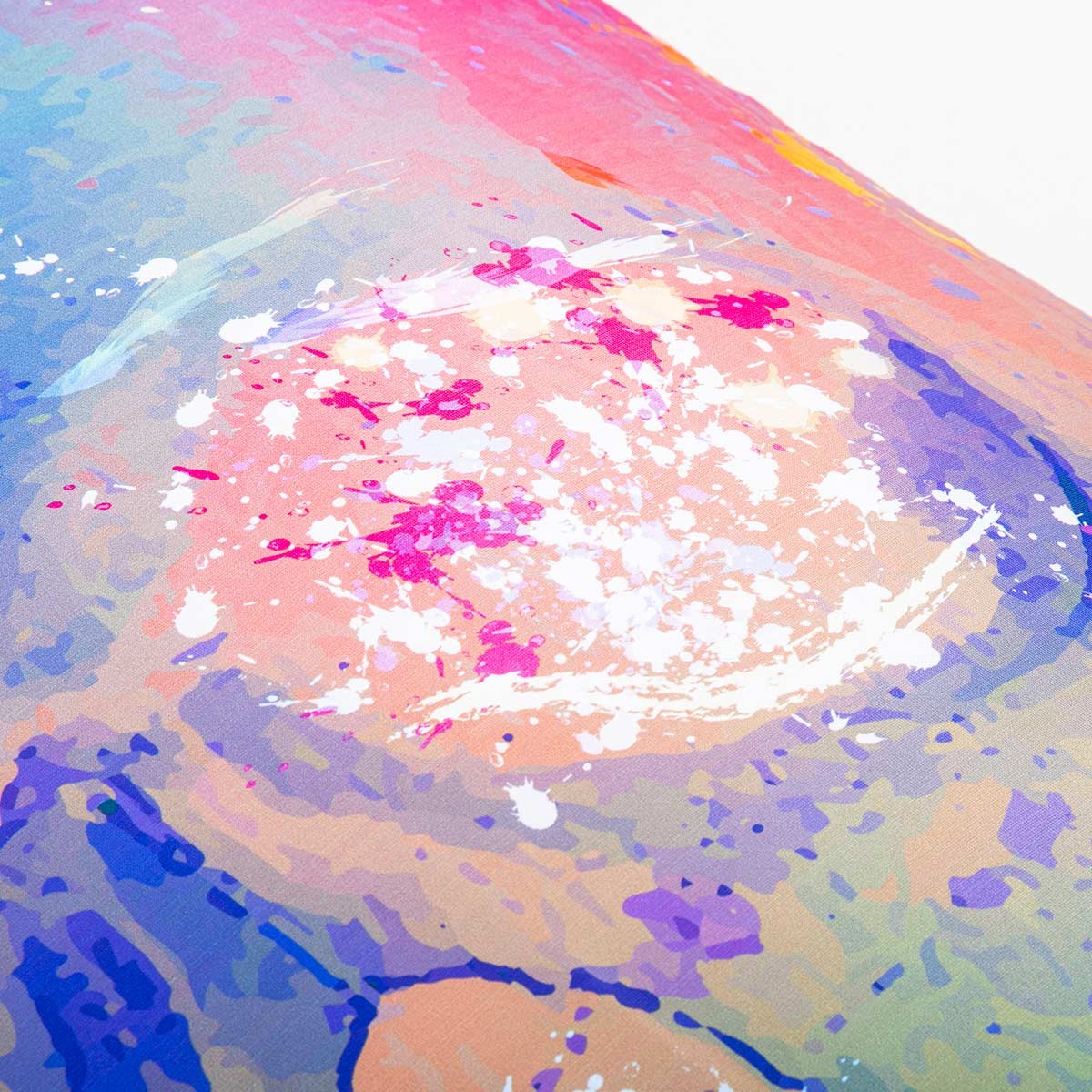 Pouf Géant ART52® - Vanité Multicolore, vue tissu multicolore abstrait, impression haute qualité, série limitée signée Benjamin Cupillard