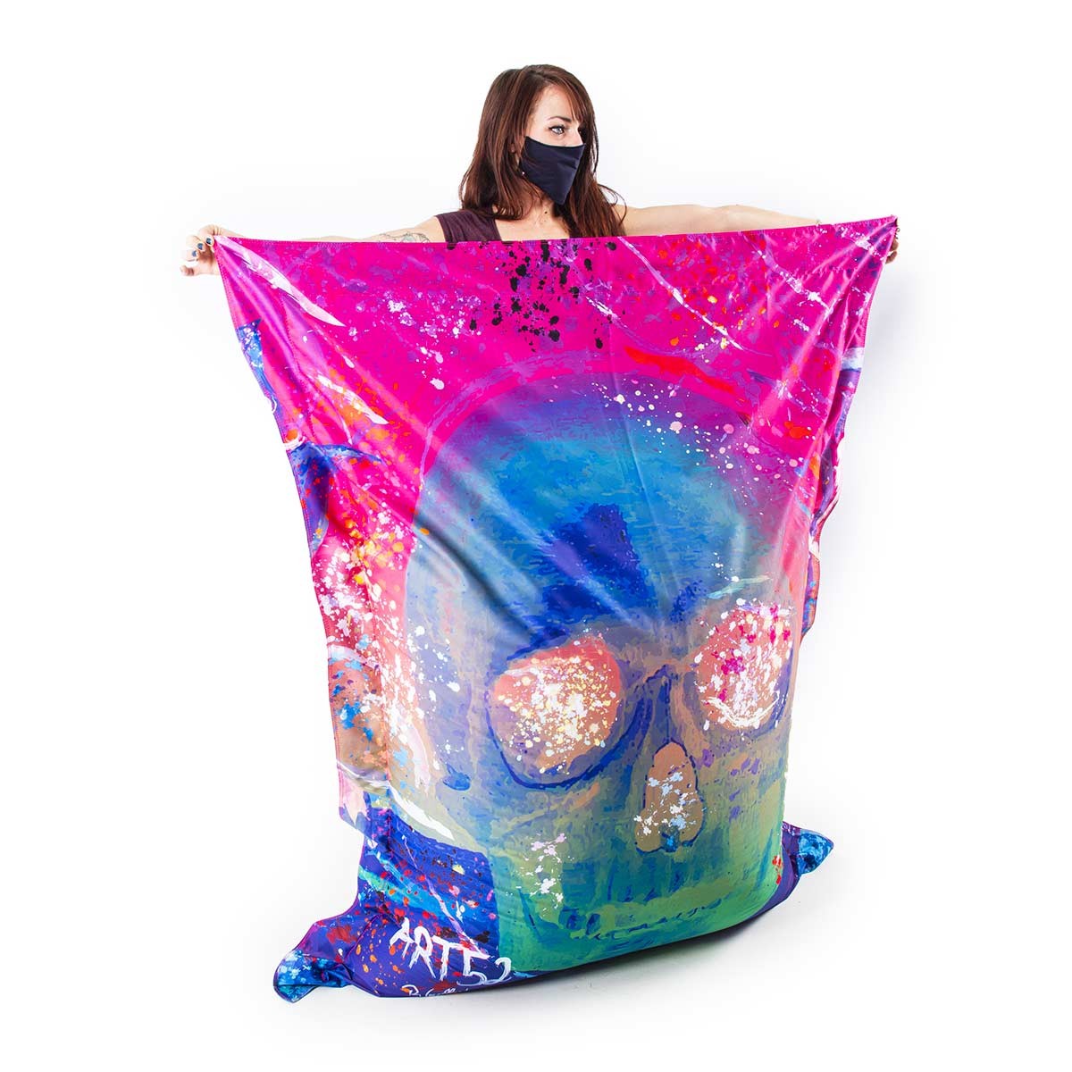 Pouf Géant ART52® - Vanité Multicolore, housse imprimée multicolore façon œuvre signée Benjamin Cupillard, série limitée