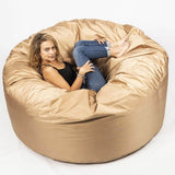 Pouf Géant Extérieur TiTAN Beige Sable, XXXL 140 x 75 cm, assise outdoor ronde confortable pour jardin et terrasse