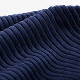 Empty Corduroy Velvet Pouf Cover Navy Blue