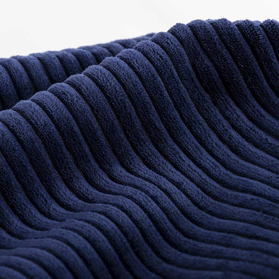 Empty Corduroy Velvet Pouf Cover Navy Blue
