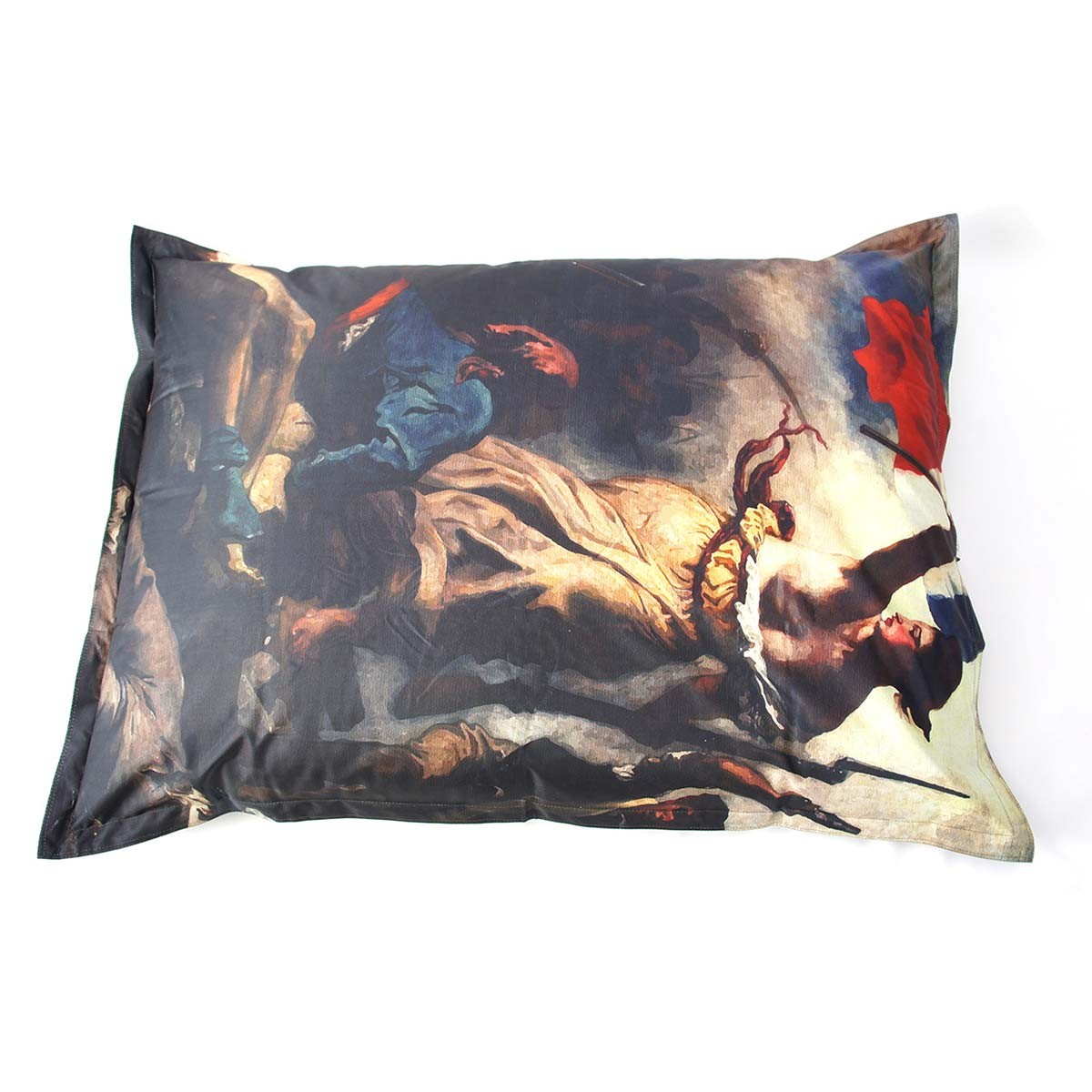 Pouf géant déhoussable Marianne Révolution BiG52, coussin géant imprimé haute définition style design intérieur