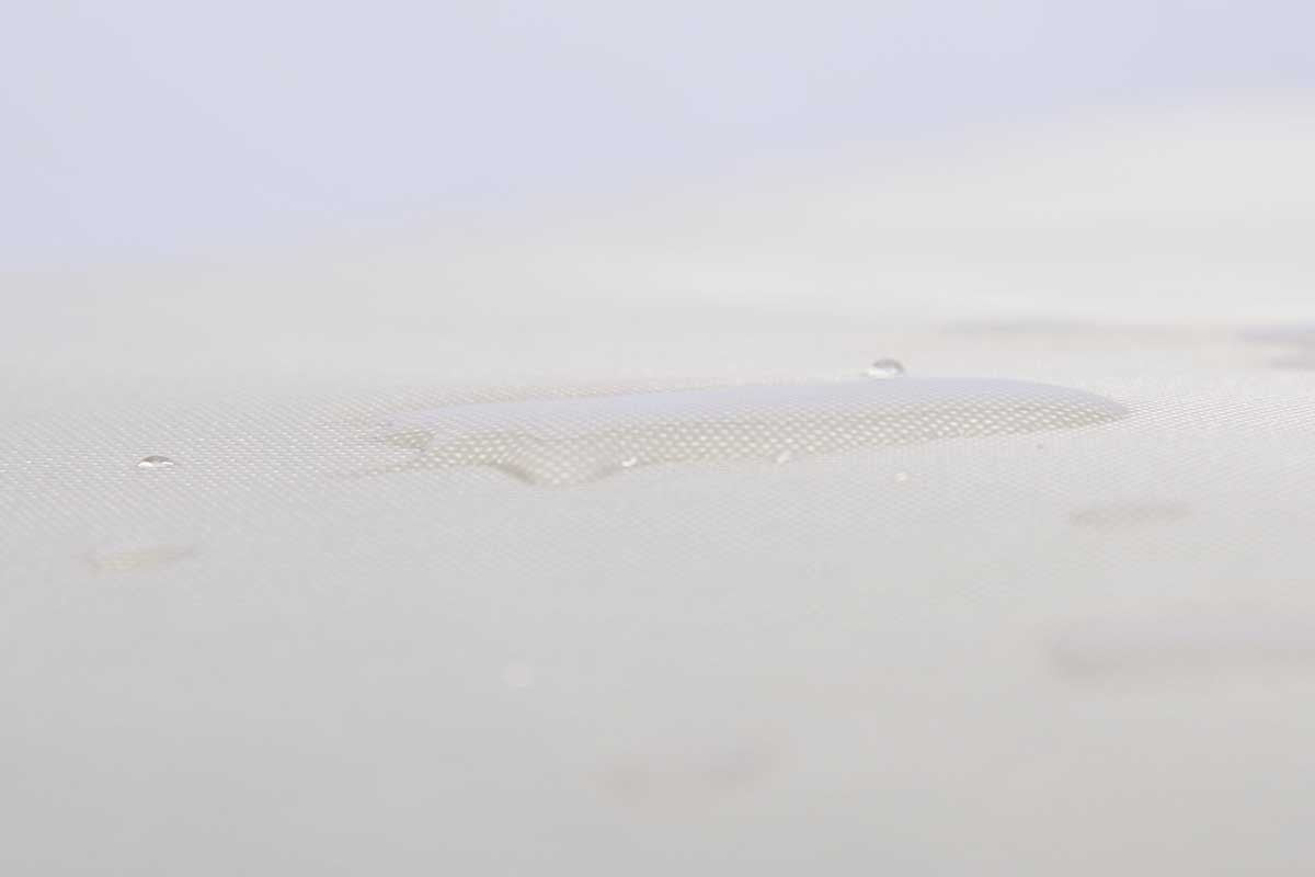 Pouf Géant XL Beige en tissu texturé, vue rapprochée de la surface et du garnissage
