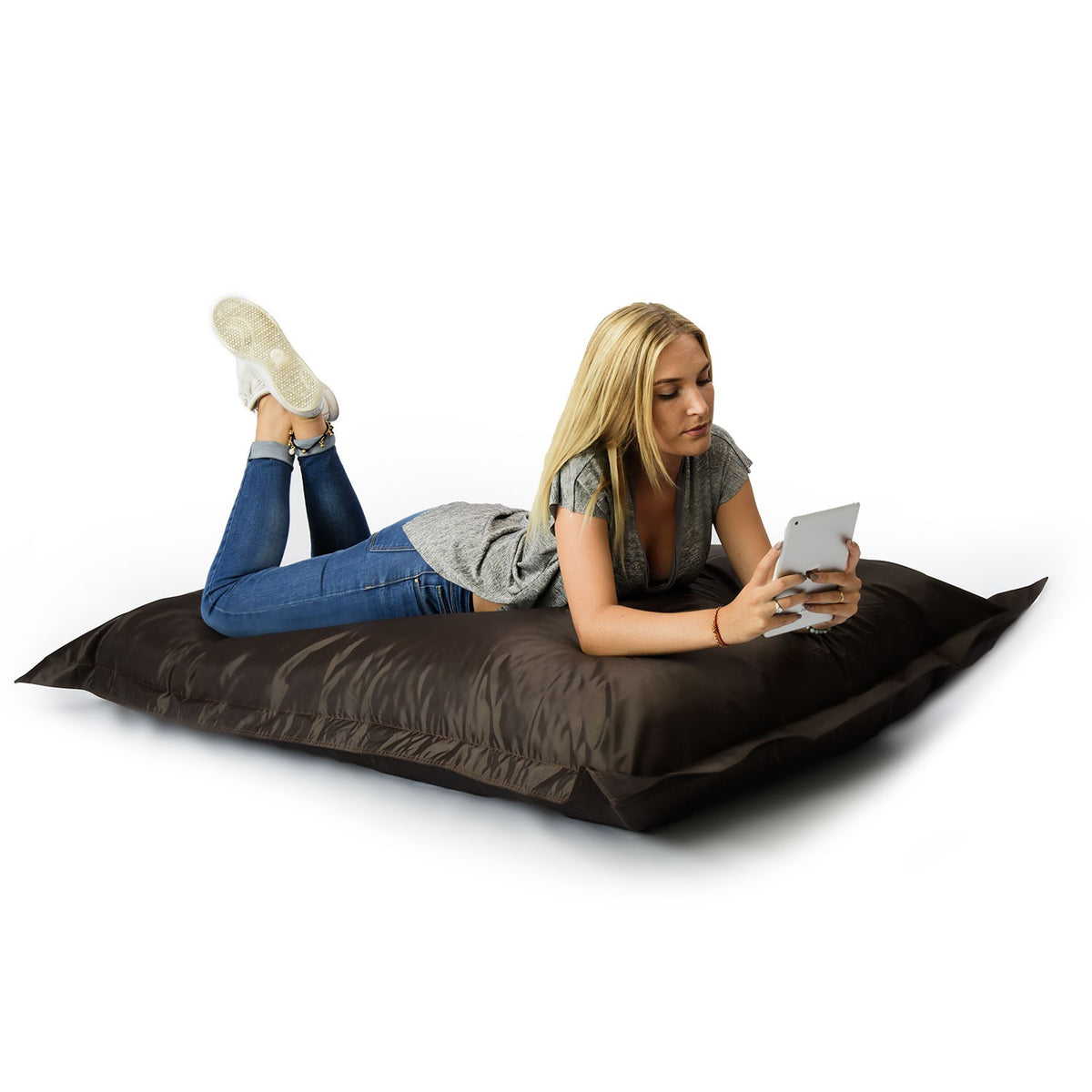 Pouf Géant XL Marron BiG52 Classic XL grand coussin poire pour salon, chambre ou jardin, assise confortable