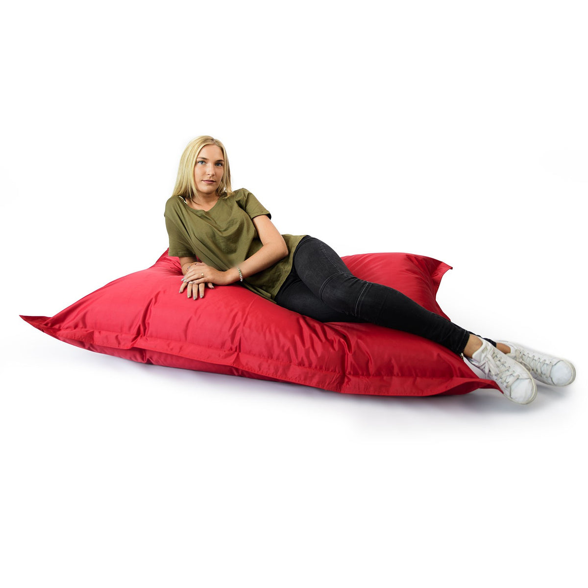 Pouf Géant XL Rouge, assise confortable XXL pour salon, chambre ou jardin, finition soignée, couleur rouge