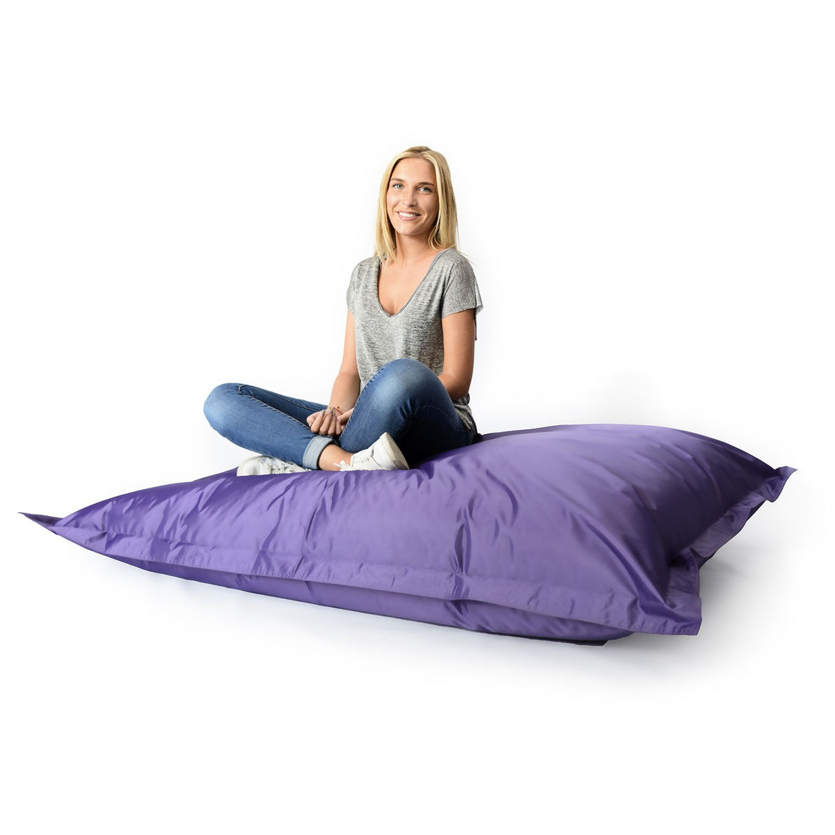Pouf Géant XL Violet pour salon, chambre ou jardin, grand coussin sans structure, assise confortable