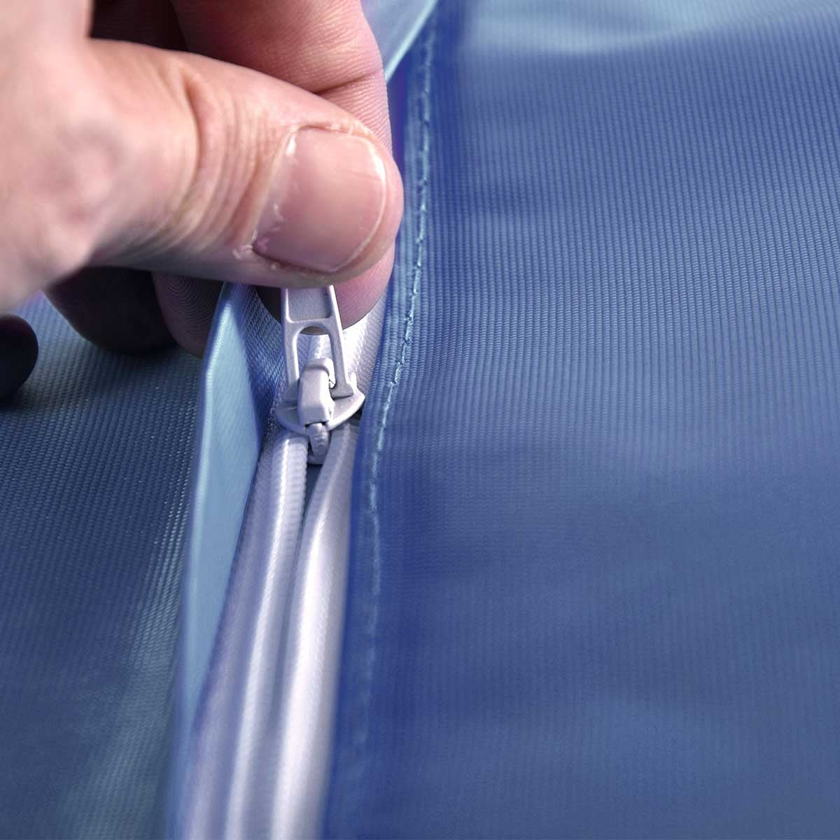 Pouf Géant XXL Bleu Canard BiG52 Classic - détail fermeture éclair sur housse bleu canard