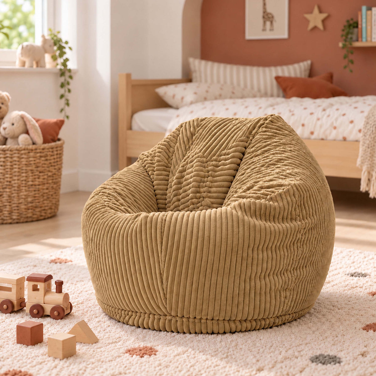 Saccosäck för barn i gyllene beige manchester