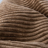 Housse Vide Pouf Poire Velours Côtelé Marron - texture velours côtelé marron XL, close-up