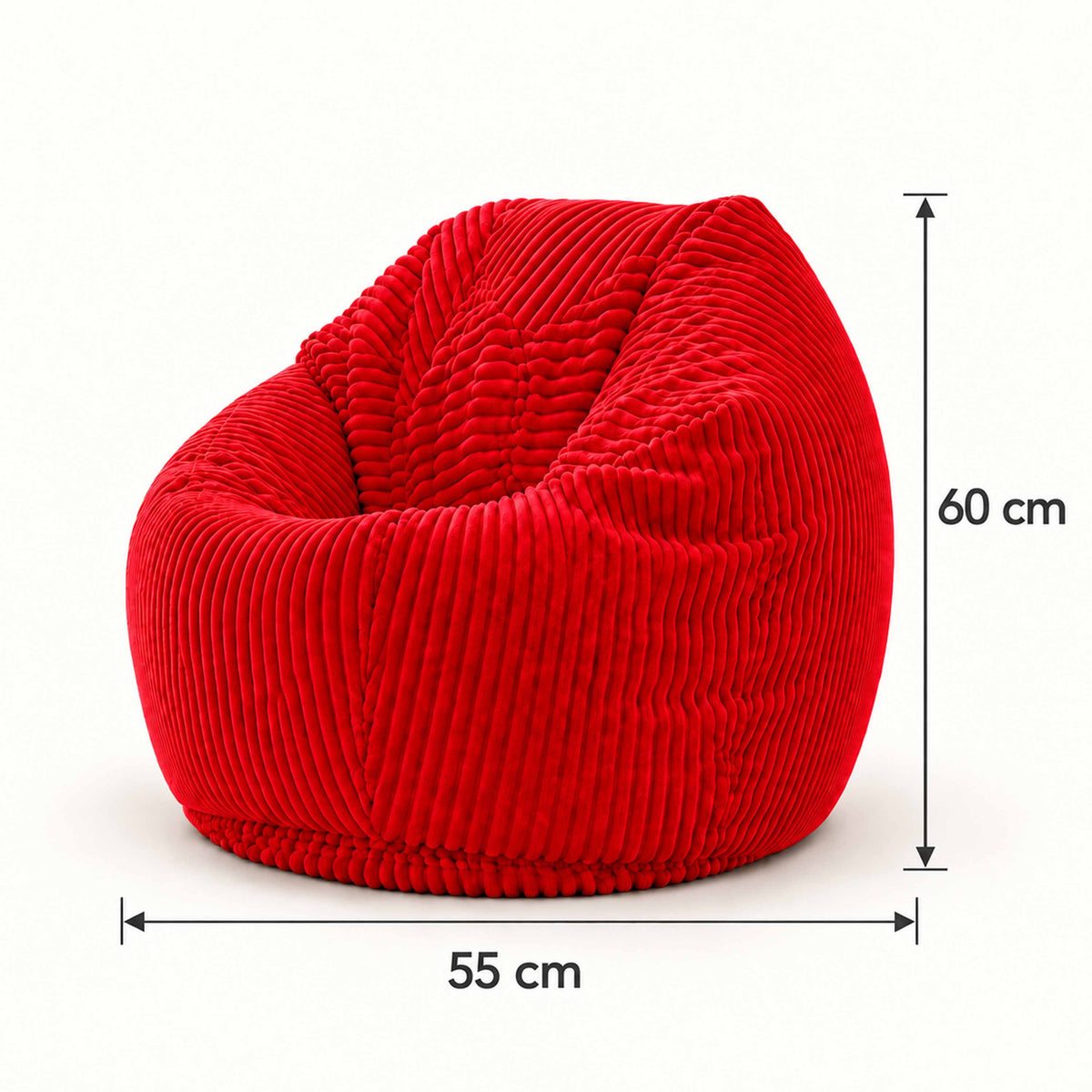 Red Corduroy Children's Pear-Shaped Bean Bag