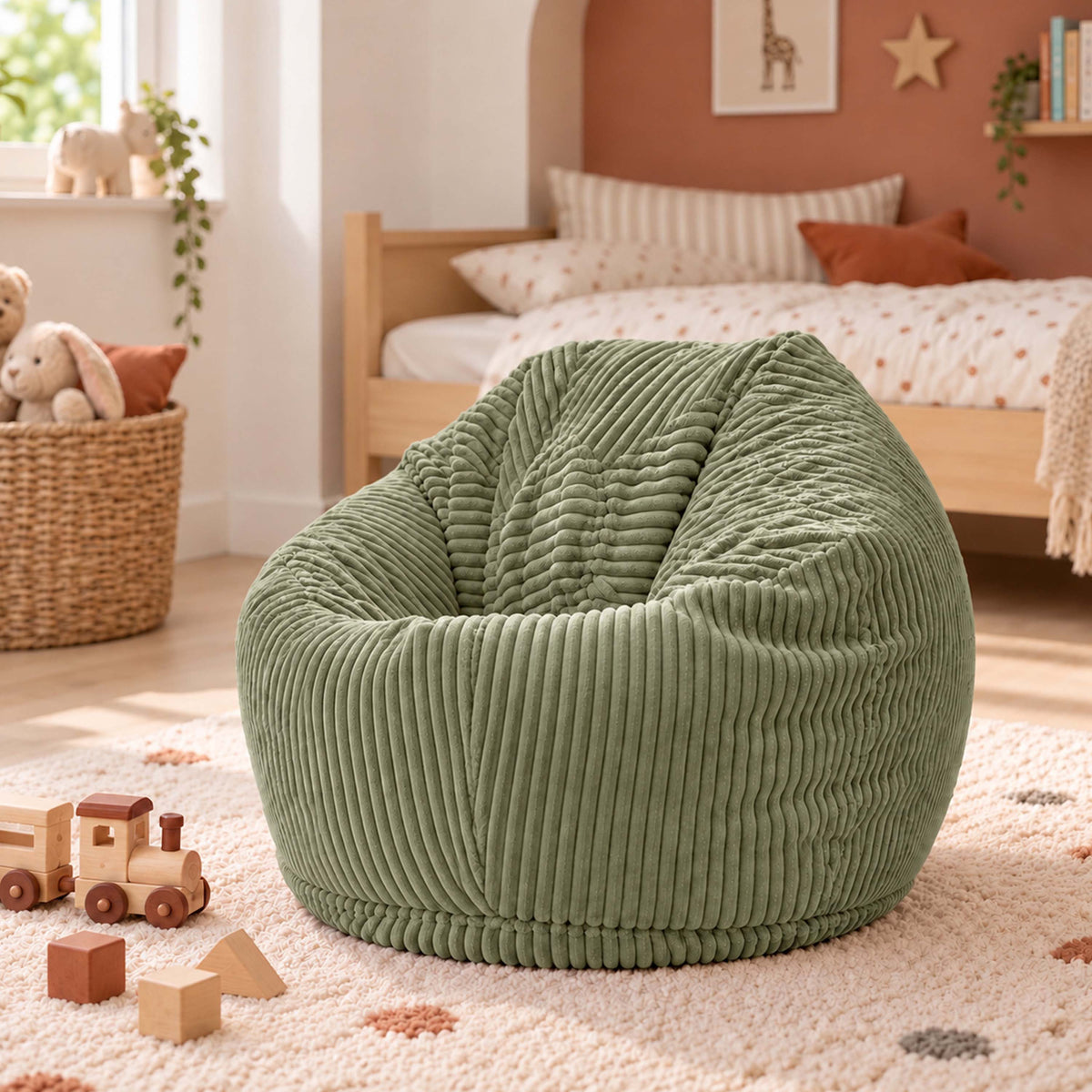 Kids' Corduroy Bean Bag Chair Sage Green