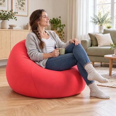 Pouf Poire Stretch Rouge