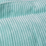 Pouf Poire Velours Côtelé Turquoise — gros plan tissu velours côtelé turquoise, texture et relief.