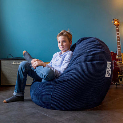 Cord-Samt-Bohnen-Sitzsack Marineblau