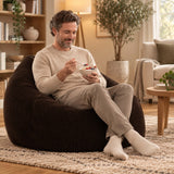 Pouf Poire Velours Côtelé Brun espresso : fauteuil poire en velours côtelé, confort assise pour salon, usage quotidien
