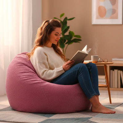 Pink Corduroy Bean Bag Chair