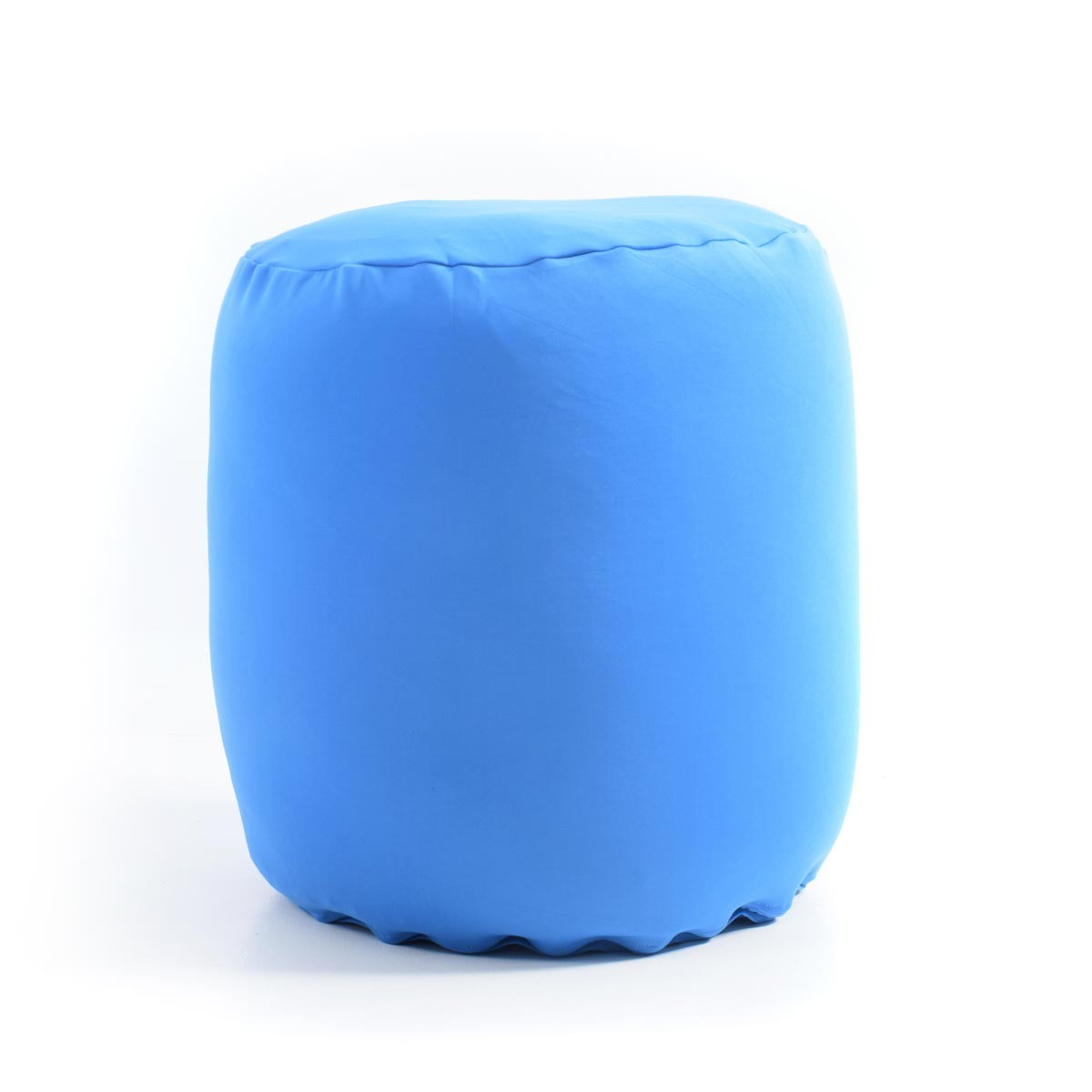 Pouf Repose Pieds Stretch Bleu, pouf repose-pieds en tissu ultra-souple, forme tube pour salon ou chambre, confort détente