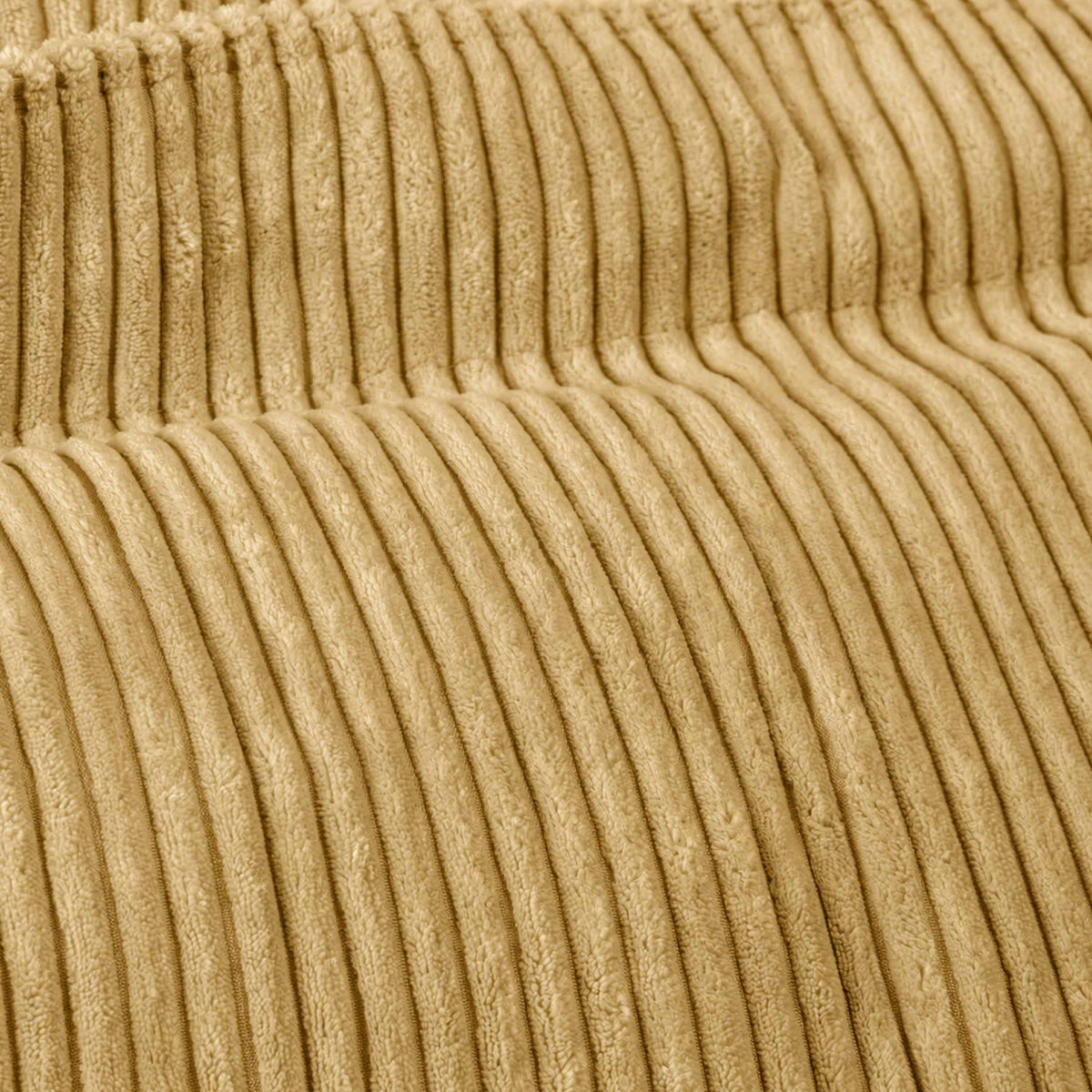 Pouf Géant Rond XL Velours Côtelé Beige doré — gros plan tissu côtelé beige doré, texture velours pour assise XL