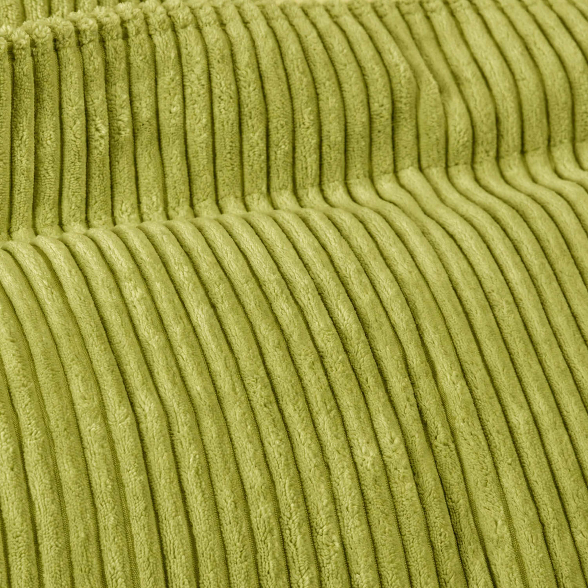 Pouf Géant Rond XL Velours Côtelé Vert olive clair - gros plan tissu côtelé vert olive clair TiTAN S