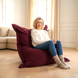 Pouf Velluto Coste Ciliegia