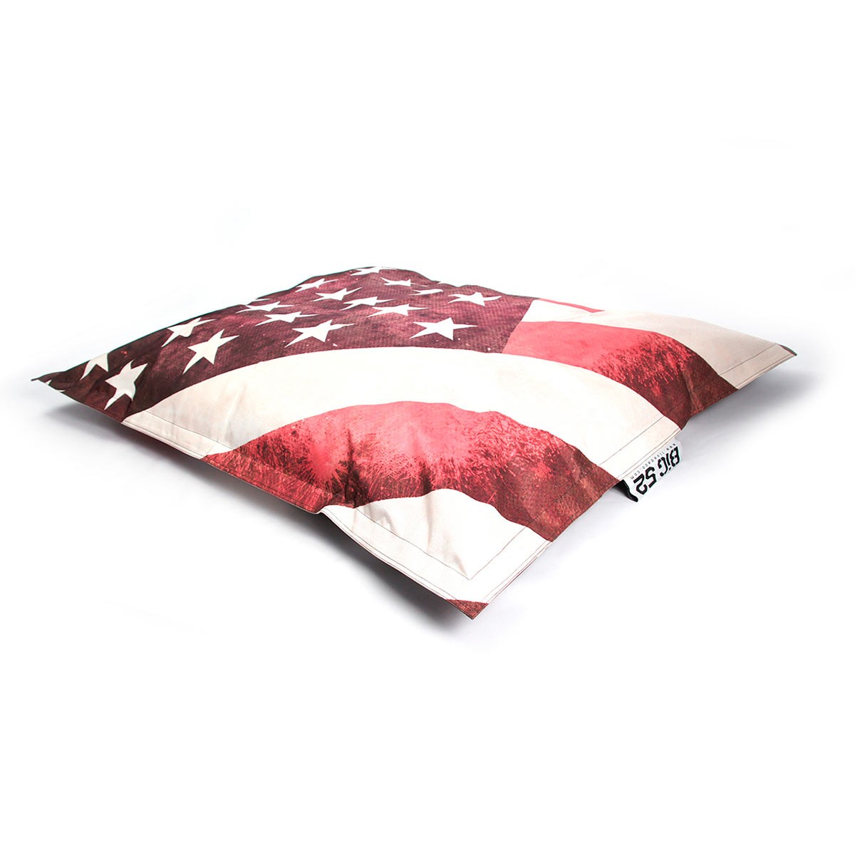 Pouf VINTAGE Drapeau USA géant XXL, coussin décoratif imprimé drapeau américain vintage, couleurs rouge blanc bleu