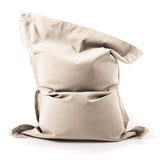 Pouf Voile Bateau Beige géant 170x130 cm, assise d’extérieur et d’intérieur, housse beige style nautique